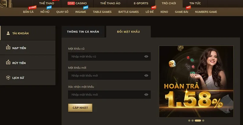 Thay đổi mật khẩu OxBet dễ dàng thuận tiện nhất