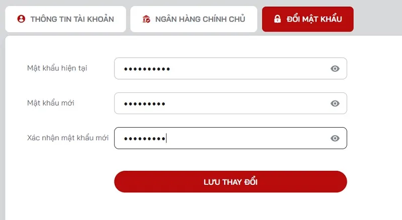Hướng dẫn anh em thay đổi mật khẩu tại nhà cái Red88