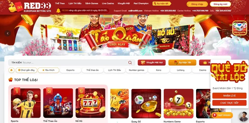 Giao diện trực quan, dễ sử dụng chỉ có tại Red88