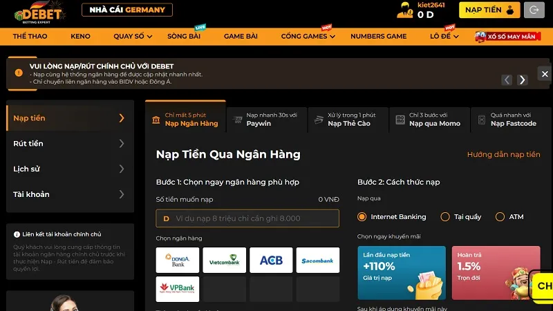 Hệ thống giao dịch cùng 5 ngân hàng lớn mạnh hàng đầu Việt Nam