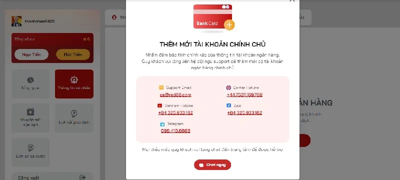 Đừng quên thêm ngân hàng chính chủ nhé