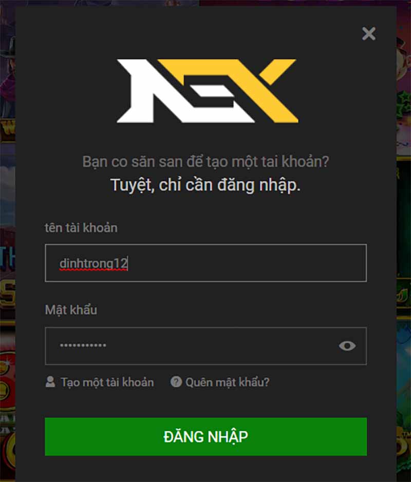 Đăng nhập NexBet