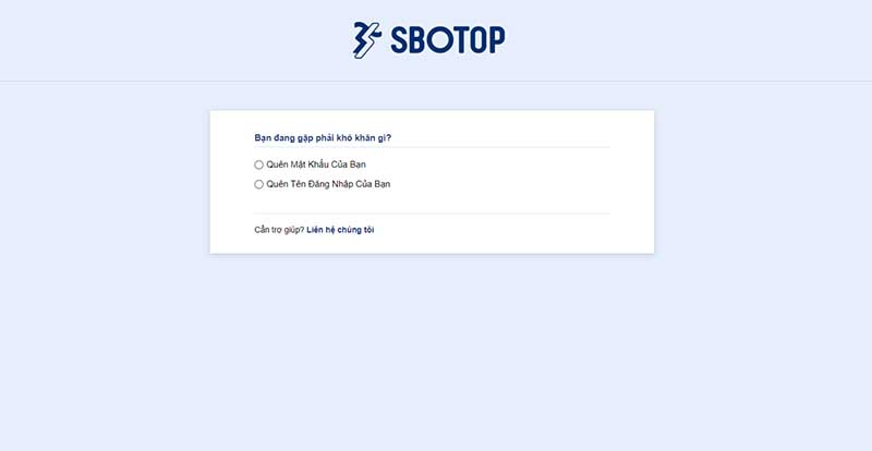 Quên mật khẩu Sbotop