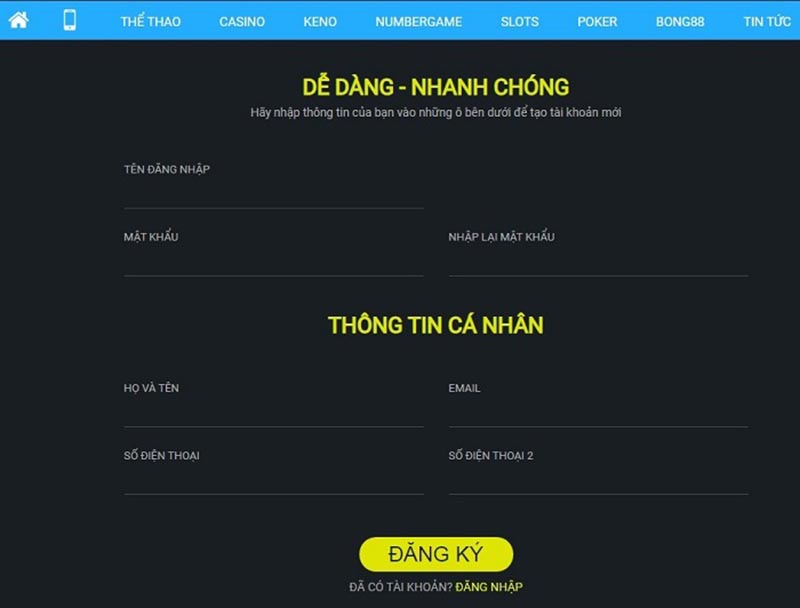 Tạo tài khoản cá cược 8Live