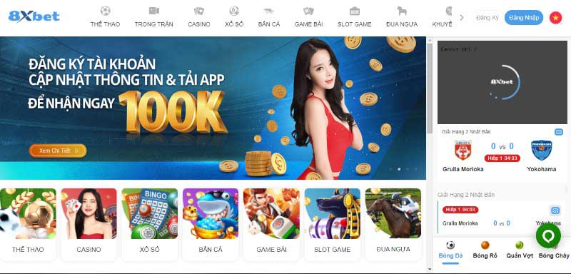 đăng kí tại 8xbet