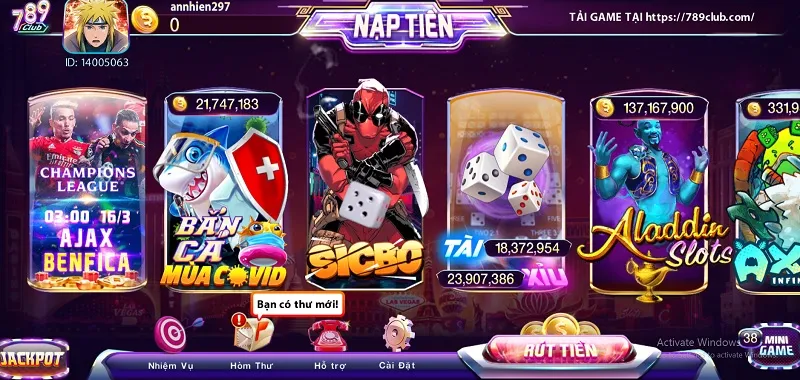 Giao diện tại 789 club