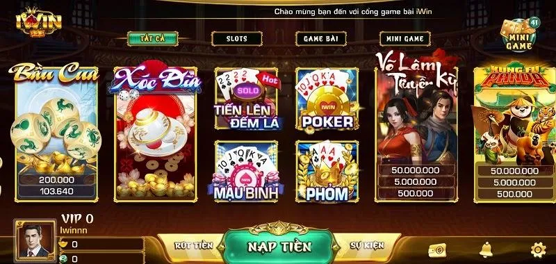 Sản phẩm ấn tượng tại Iwin Club
