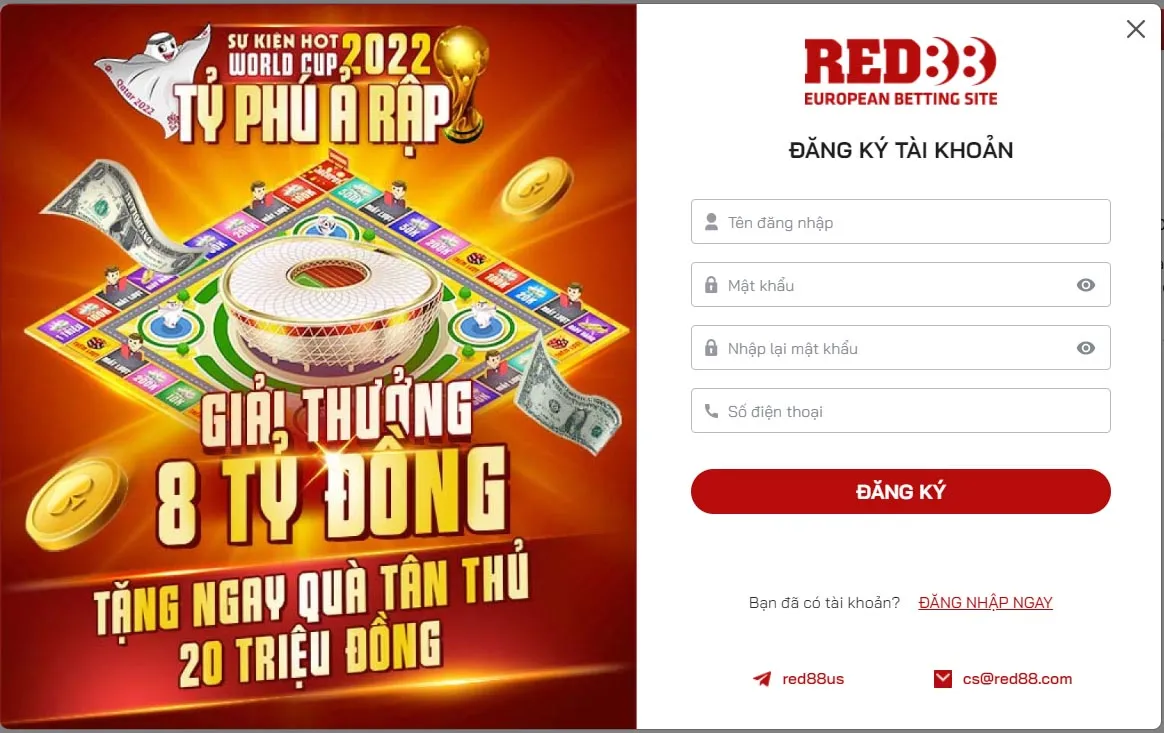 RED88 - Nhà cái cá độ đẳng cấp nhât Việt Nam Đăng ký tài khoản Red 88